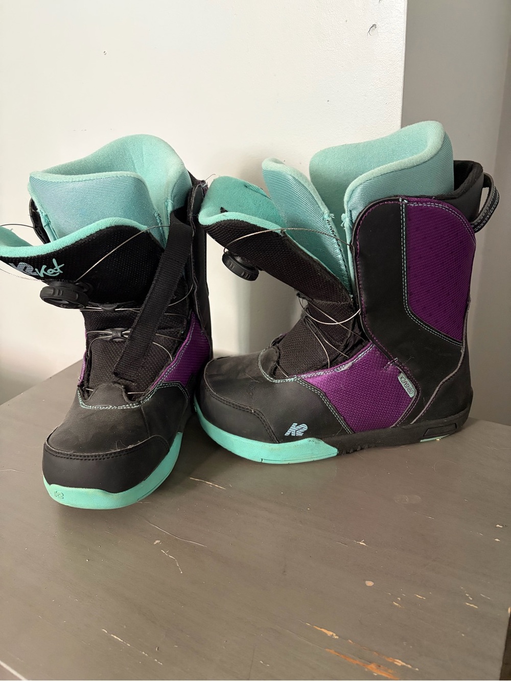 K2 Women's Snowboard Boots in Black, Purple & Mint